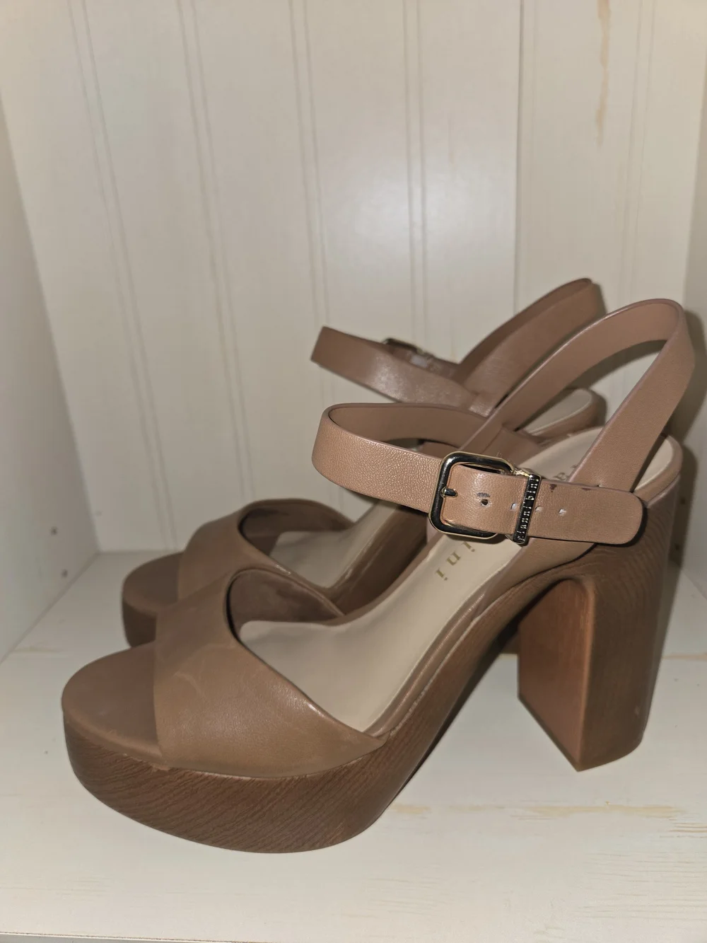 Gianni Bini Platform Block Heel Sandals in Brown
